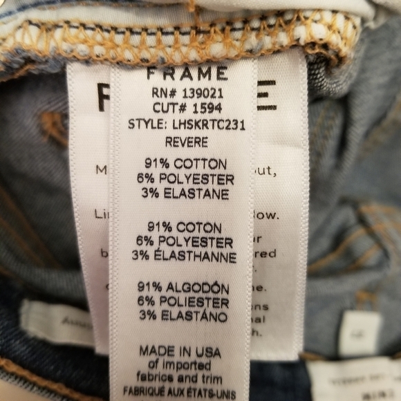 {27} FRAME Le High Skinny Side Slit Released Hem - Picture 13 of 14